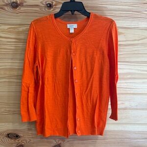 LOFT Vibrant Orange Lightweight Cardigan